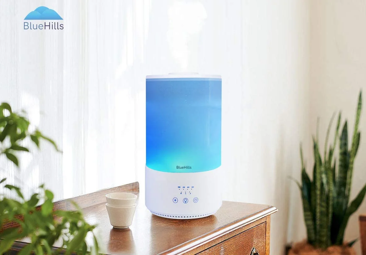 BlueHills 4000 ML Tall Premium Essential Oil Diffuser Humidifier with Remote Extra Large Capacity - White -T401