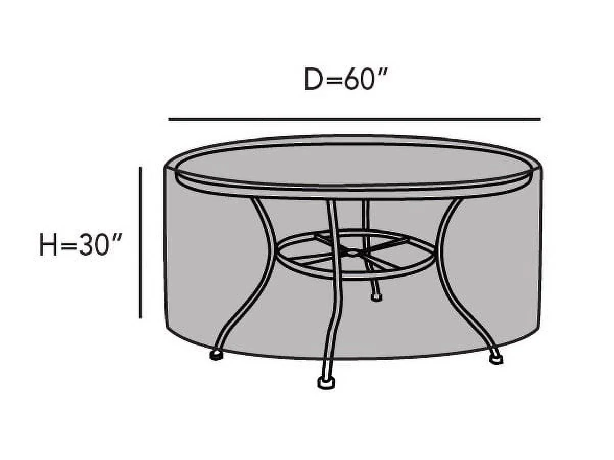 Covermates Round Dining Table Cover - Water-Resistant Polyester, Mesh Ventilation, Patio Table Covers, 60DIAMETER x 30H, Khaki