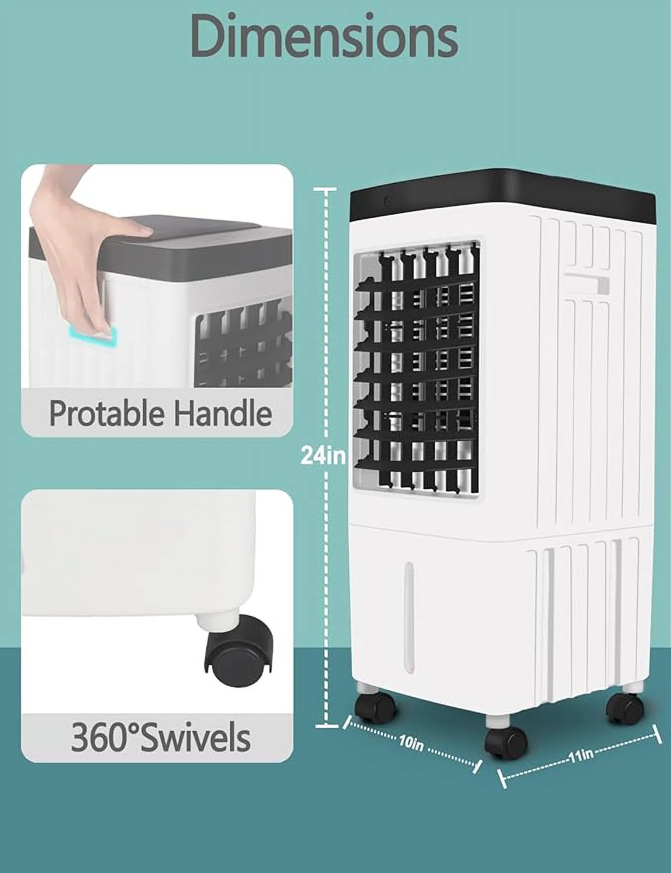 Evaporative Air Cooler,3-IN-1 Portable Air Conditioners Remote Control, 70�� Oscillation Energy Efficient Air Cooler for Room Bedroom Home Indoor