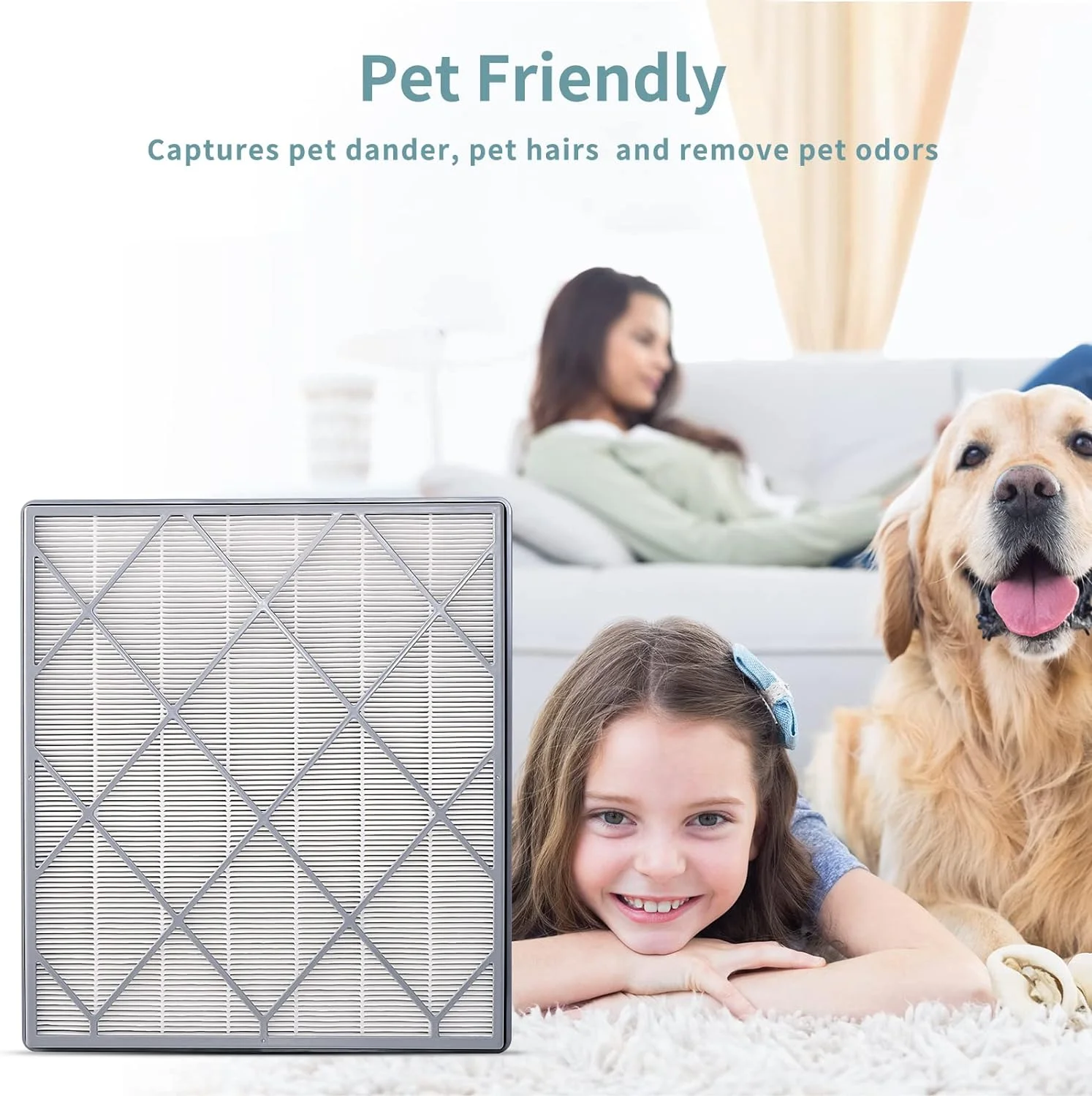 For Shark HE400 Replacement Filter True HEPA Compatible with Shark HE400 HE401 HE402 HE405 Air Purifier 4 (Black), HE4FKPET