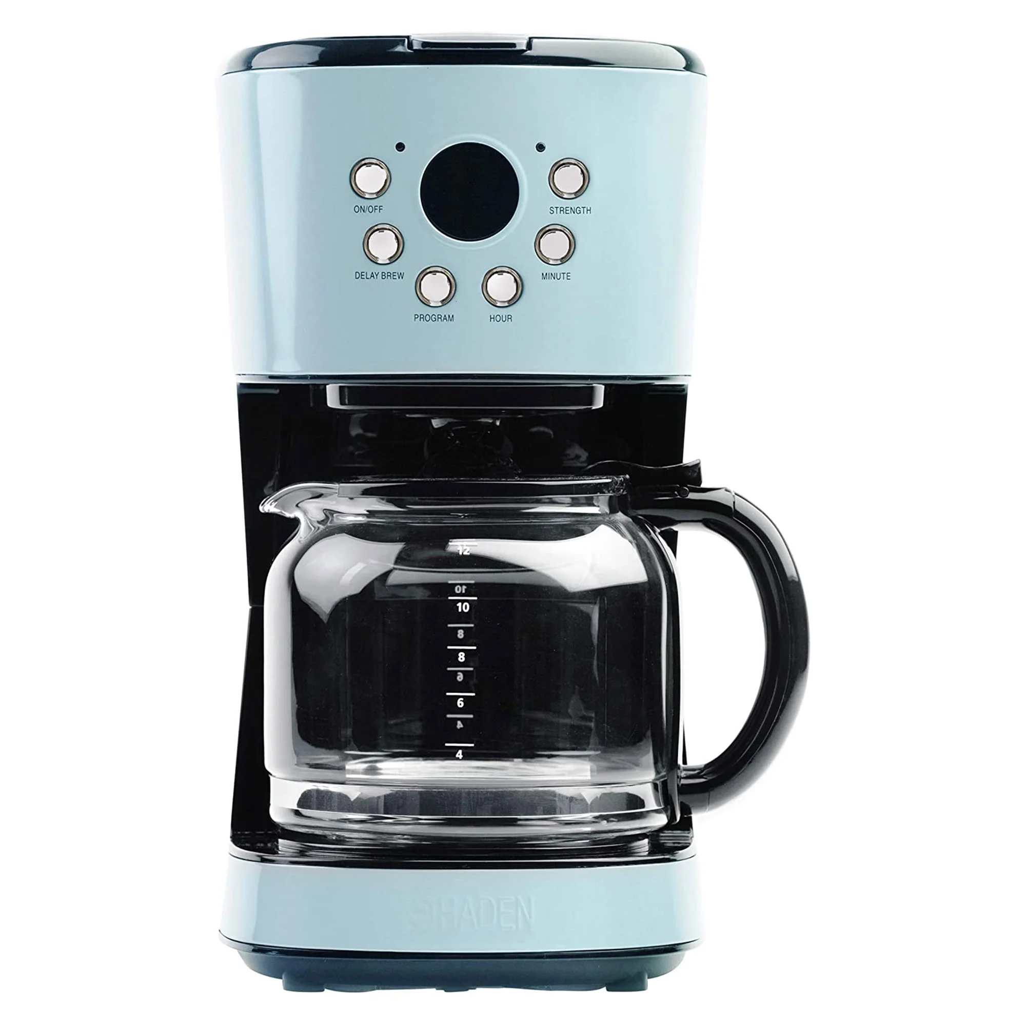 Open Box Heritage 12 Cup Programmable Vintage Retro Coffee Maker Machine, Blue