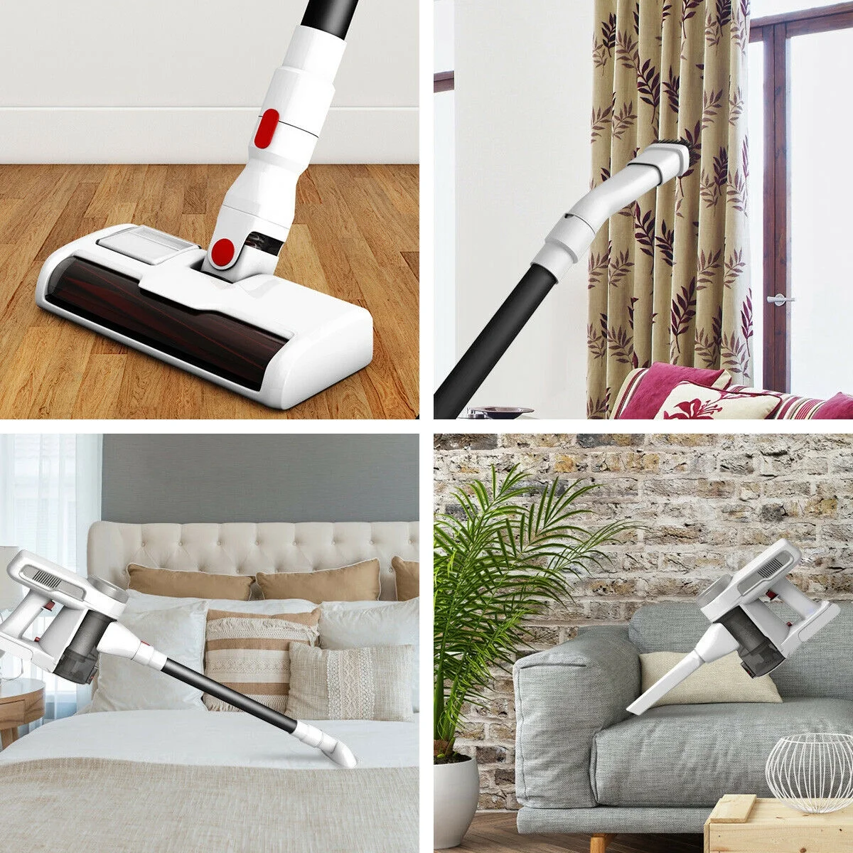 Costway 110W Cordless Vacuum Cleaner Handheld Vacuum Multifunction with Four Heads