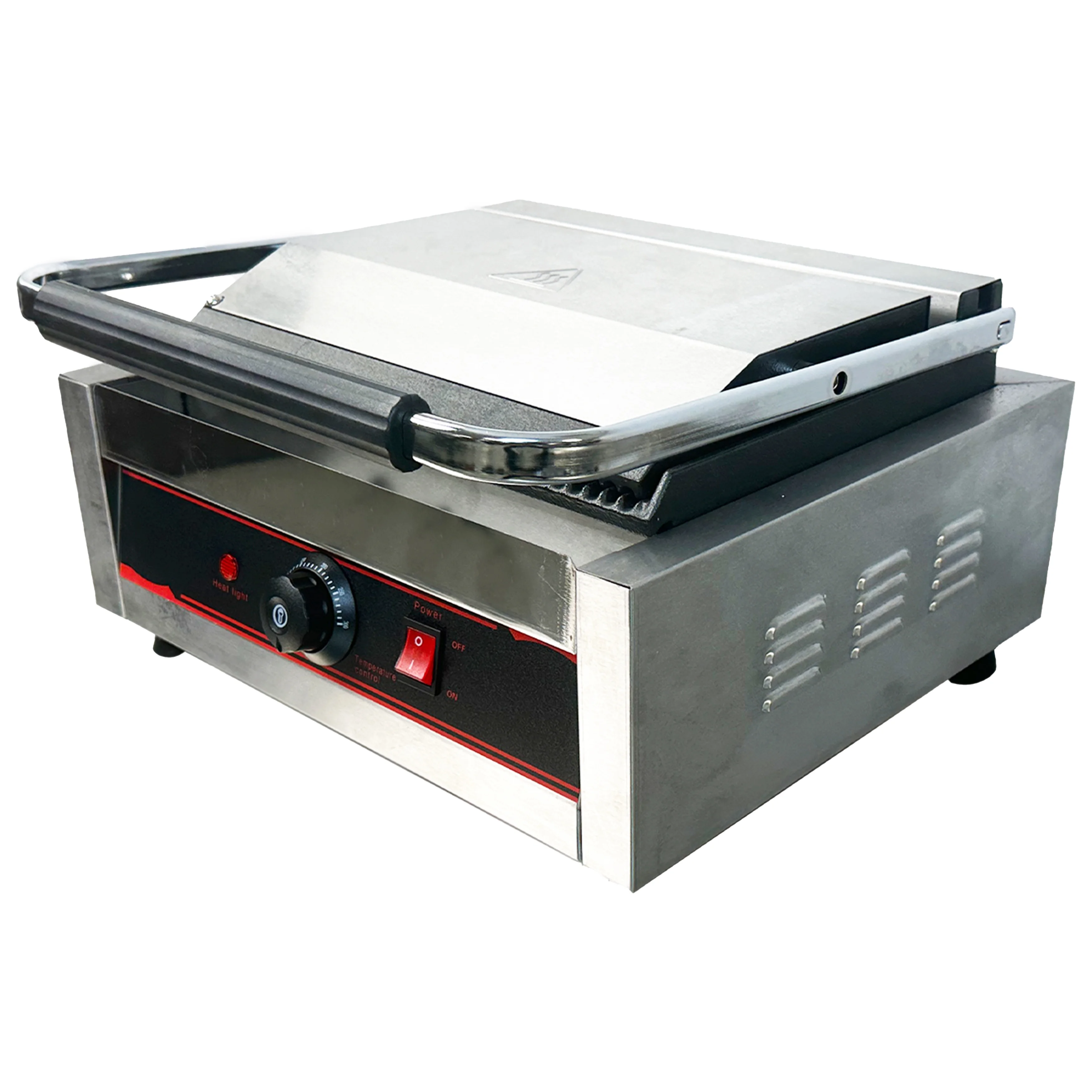2000W Commercial Double Grooved Sandwich Panini Grill, 16.5 in. Sandwich Maker Machine Tostato Supremo