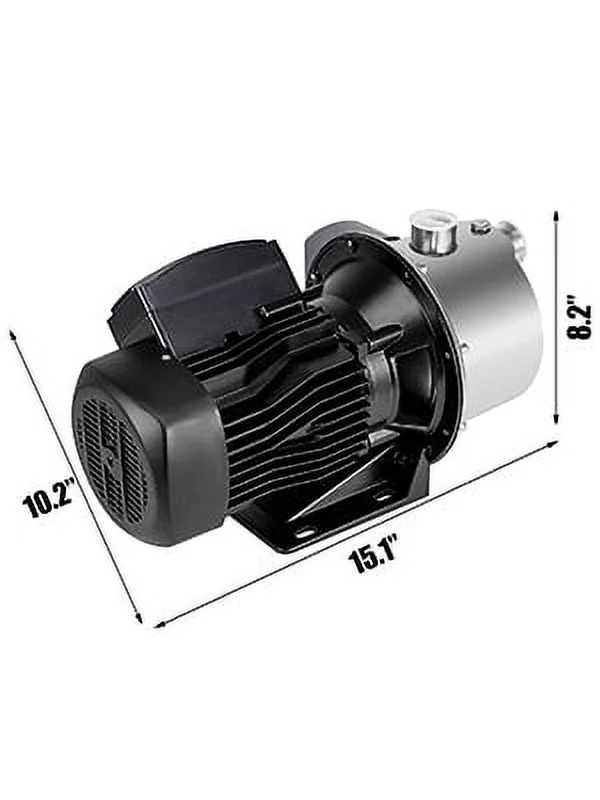 BENTISM Shallow Well Jet Pump with Pressure Switch 1HP Jet Water Pump 148 ft Stainless Steel Jet Pump to Supply Fresh Well Water to Residential Homes Farms Cabins