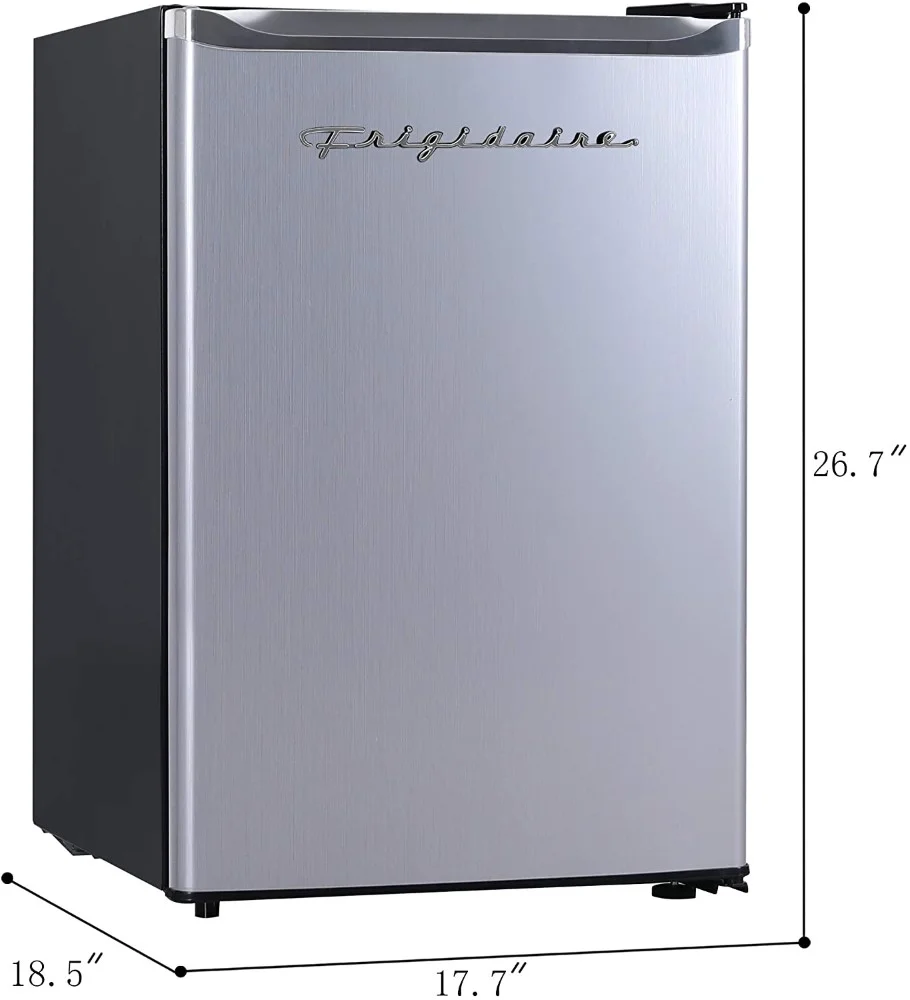 Frigidaire EFR285B 2.5-Cu. ft. 65-Watt Compact Retro Platinum Stainless Steel Refrigerator, Silver