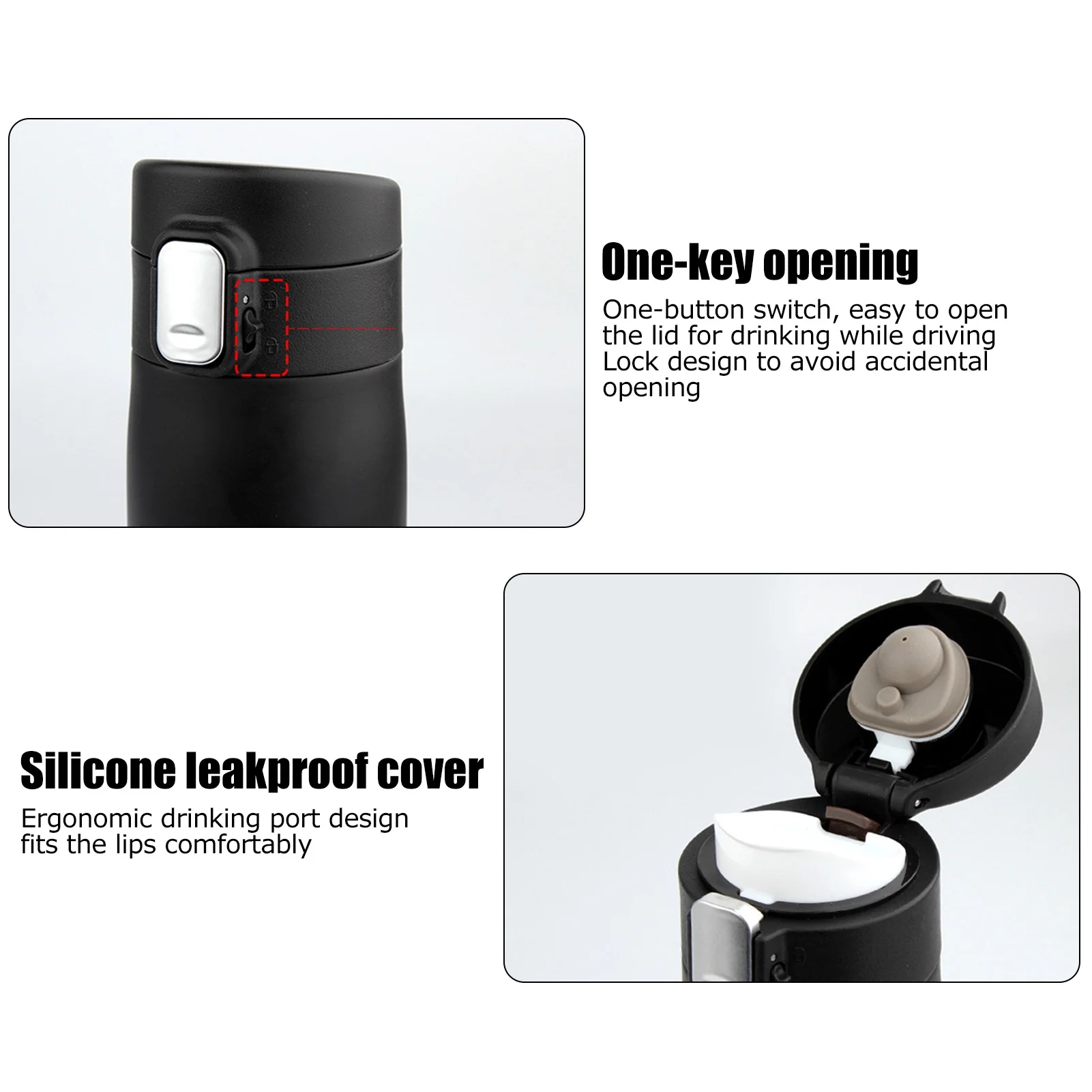 HElectQRIN Vehicle Accessory,350ml Car Electric Kettle 12V/24V Intelligent Switching Insulation Boiling Cup Black,Car Heating Cup