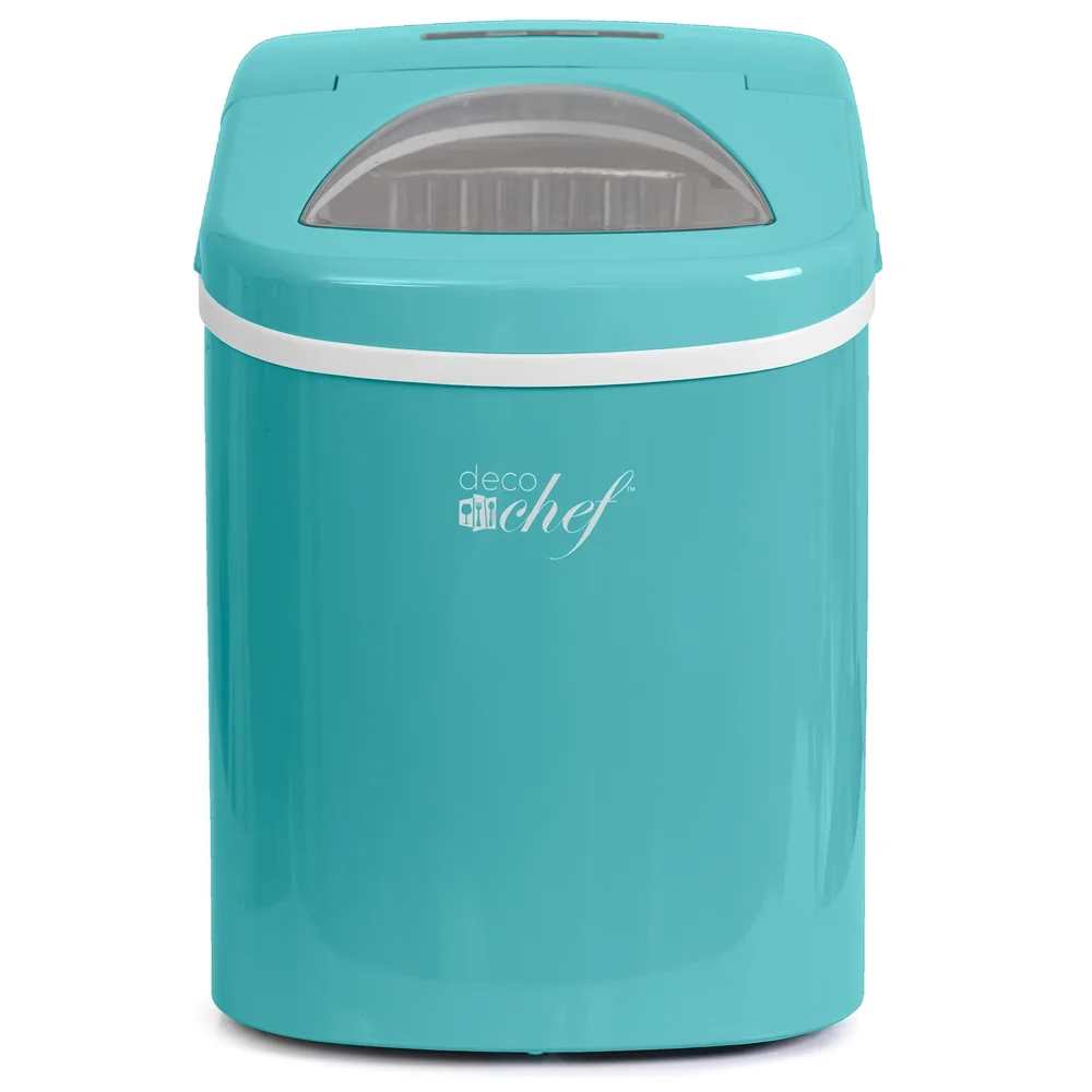 Deco Chef IMTQA Compact Electric Ice Maker Turquoise Bundle with 1 Year Extended Protection Plan