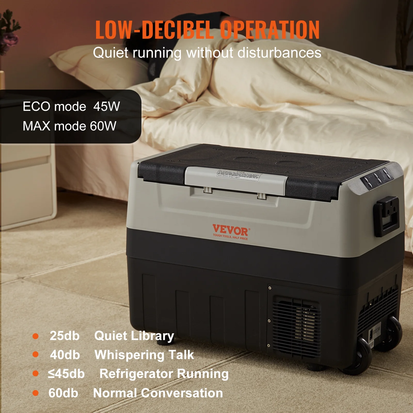 BENTISM Car Refrigerator 58Qt, 12v Portable Freezer with Dual Zone, 12/24V DC & 110-240V AC Electric Cooler with -4�H-50�H Cooling Range, for Car Truck Vehicle RV Boat Outdoor & Home use