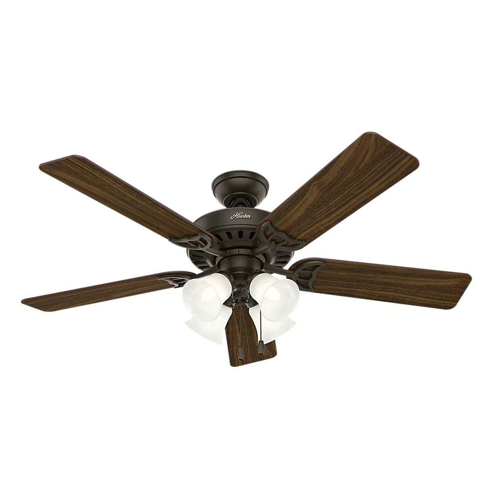 Hunter 52' Studio Series New Bronze Ceiling Fan with Light Kit and Pull Chain