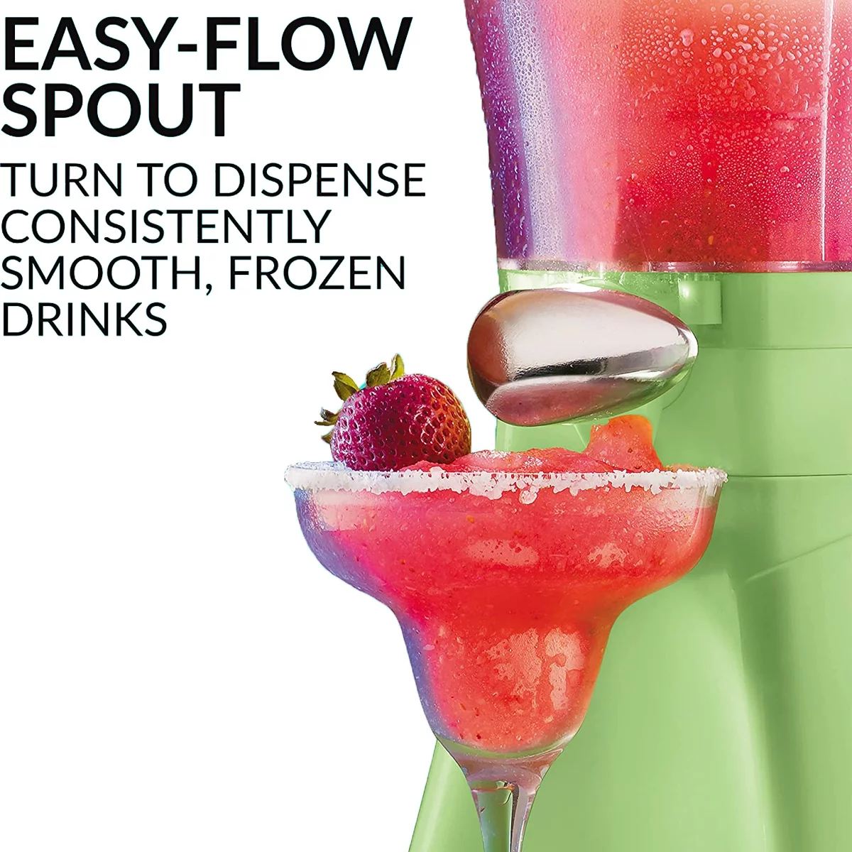 Countertop Frozen Margarita & Slush Blender - for Margaritas Daiquiris Slushies & Frozen Blended Drinks with Easy-Flow Spout 64-Oz (Green)