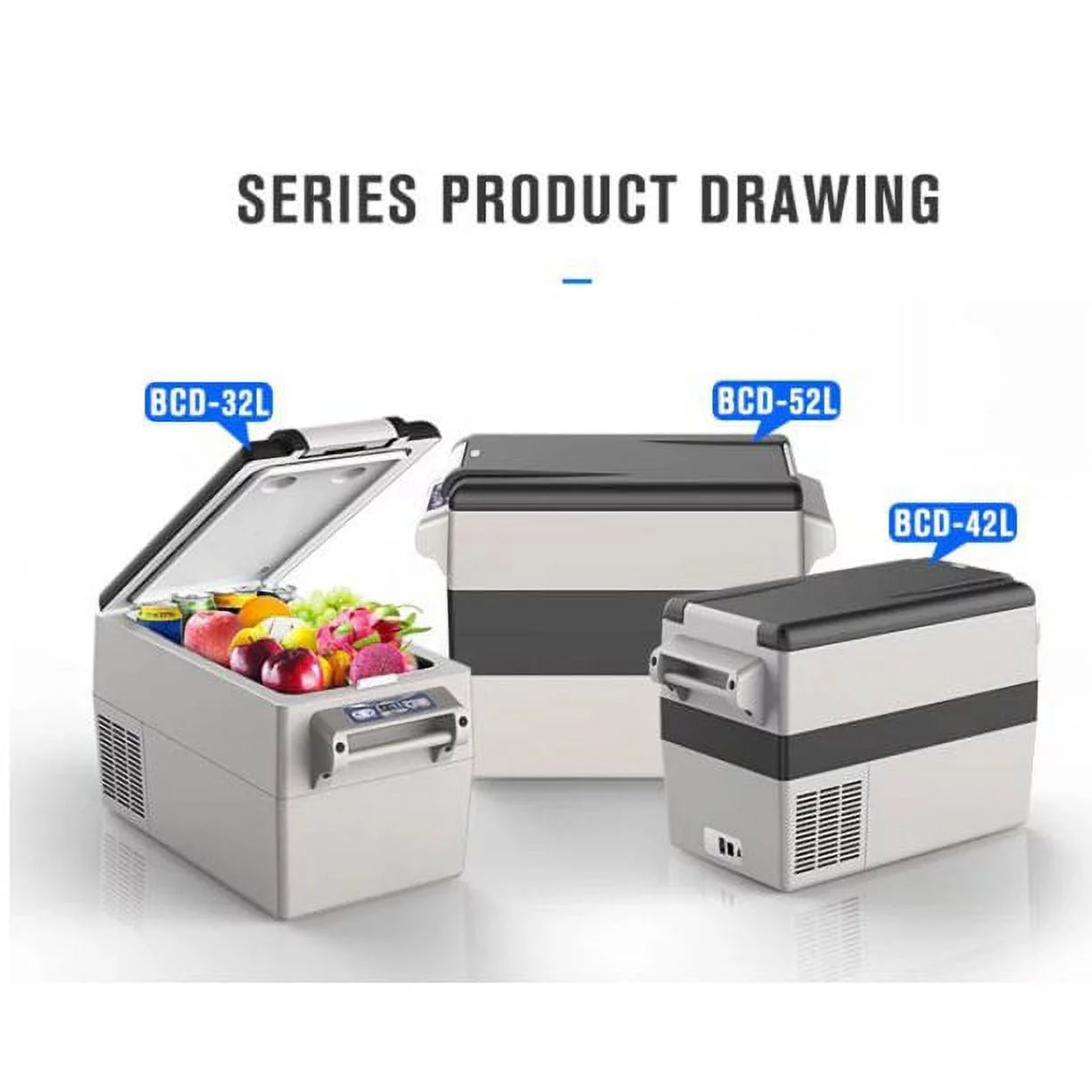 KAPAS 52L(55 Quarts) DC 12/24V portable compressor refrigerator freezer car fridge for car, home, truck and camping