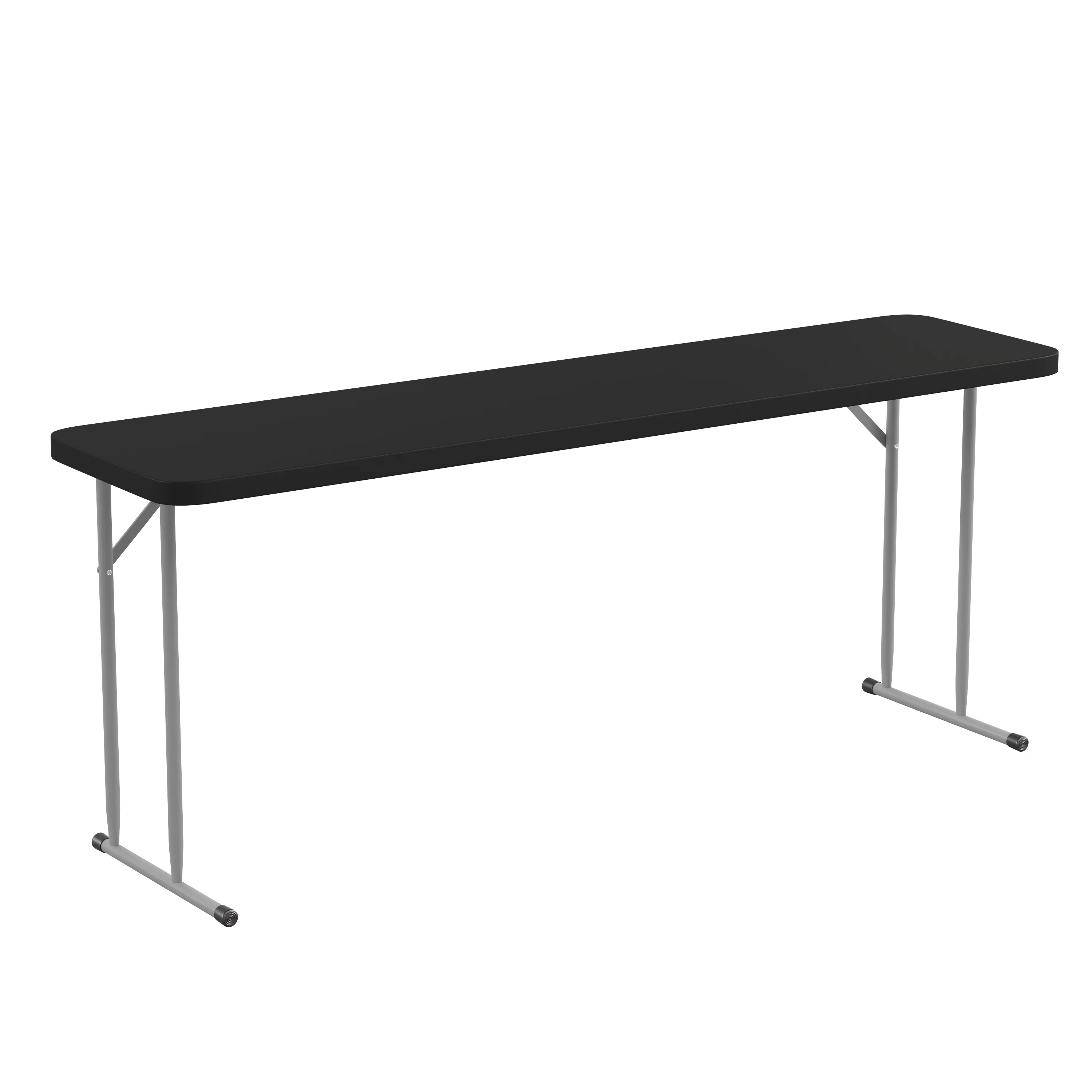 EMMA + OLIVERmma + Oliver 6-Foot Rectangular Black Plastic Folding Table with Locking Legs for Training or Seminars