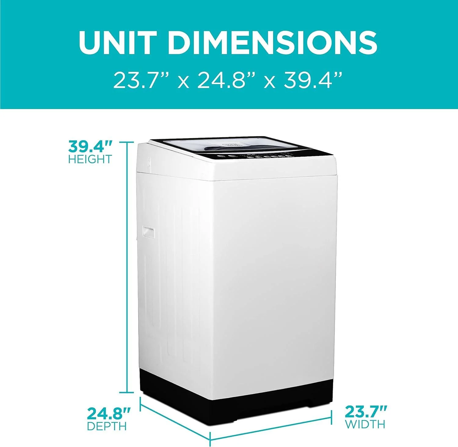 BLACK+DECKER BPW30MW 3.0 cu. ft. Portable Washing Machine, Transparent Lid & LED Display