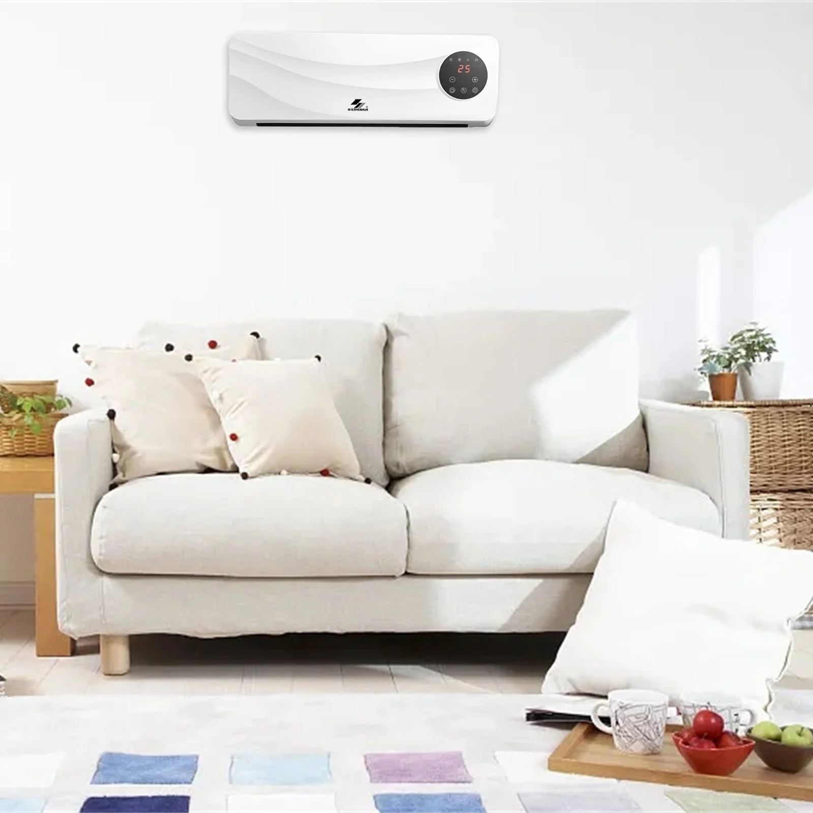 Clearance!Smart Wall Heater, Electric Space Heater for Bedroom 1500W, 120�� Vertical Oscillation, Adjustable Thermostat, Remote Control, 24H Timer, Garage Heater for Indoor Use