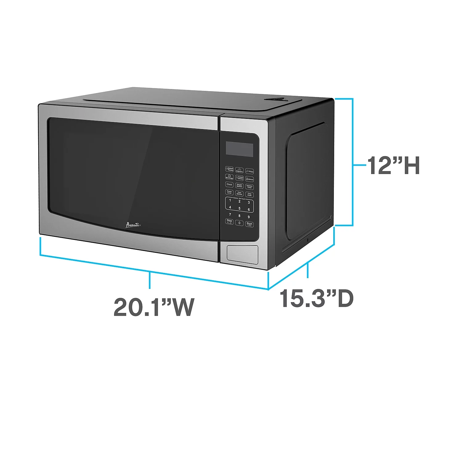 Avanti 1.5 Cubic Foot Countertop Microwave 1000W (MT115V3S) MT150V3S