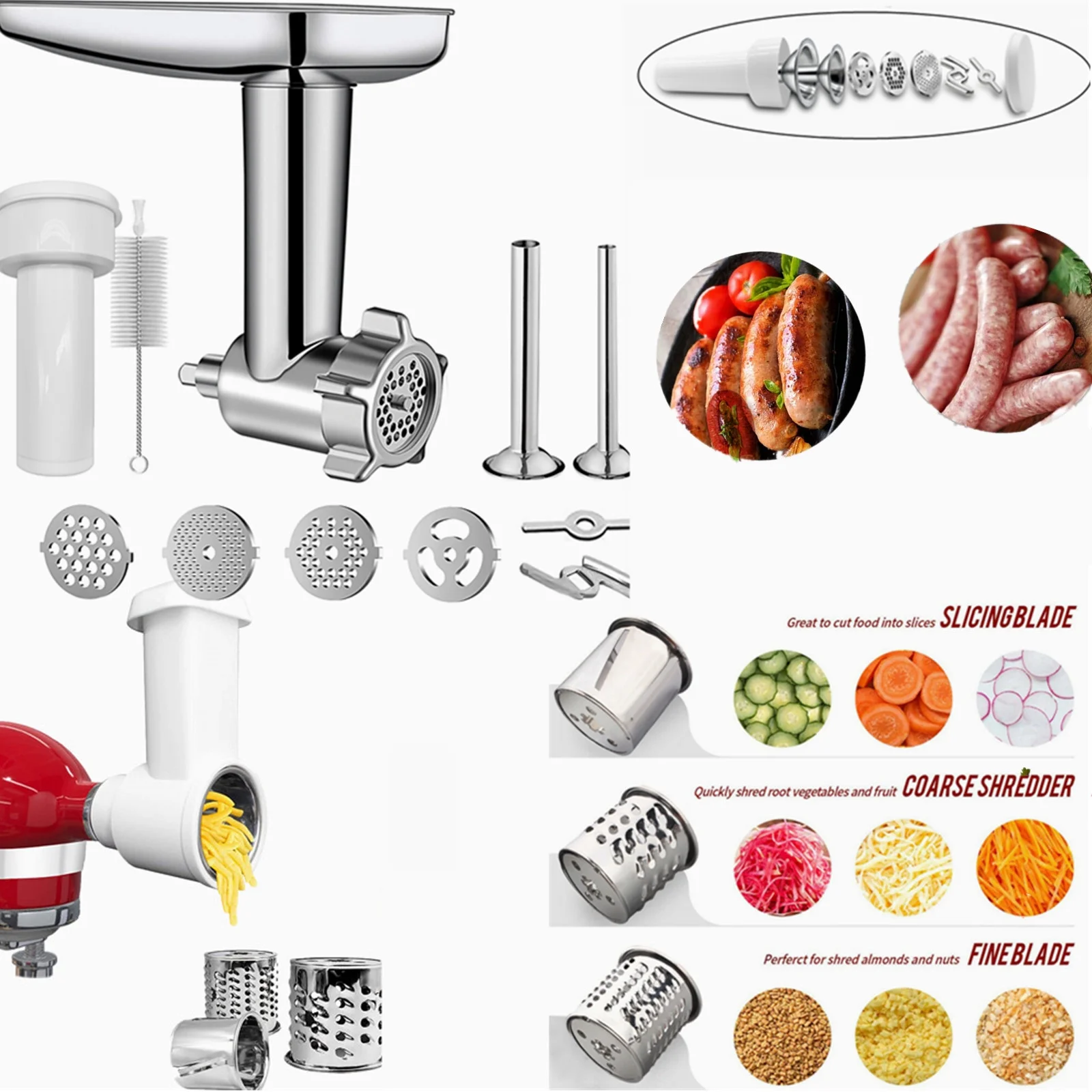 For Kitchenaid Stand Mixer Accessories Slicer Shredder Meat Grinder Attachment Winholder