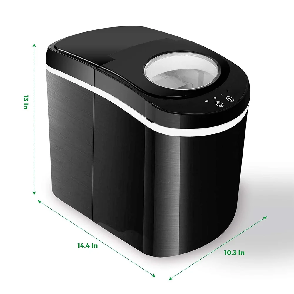 Countertop Ice Maker, Portable Ice Cube Machine w/Ice Scoop & Basket, M Black