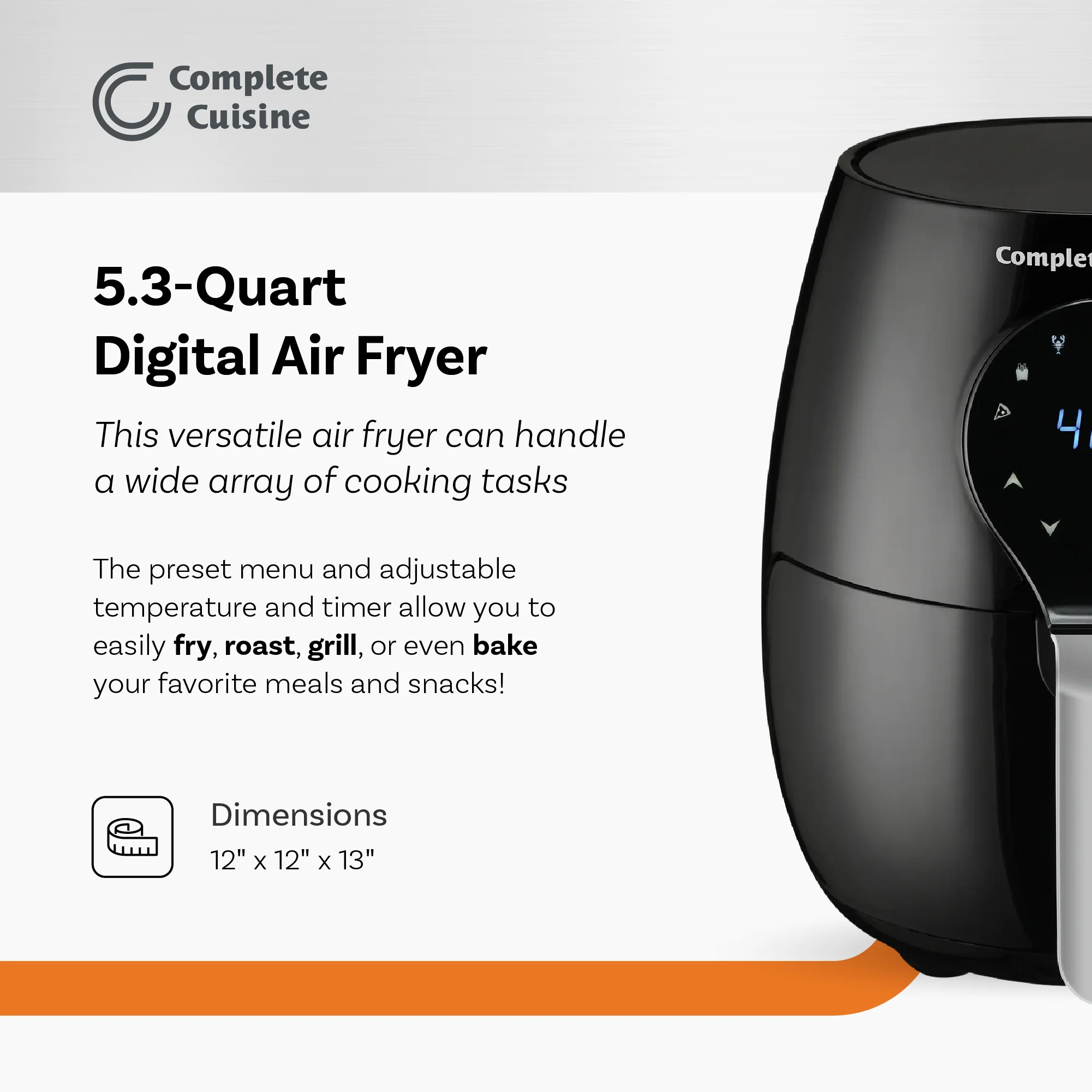 Complete Cuisine CC-5300-DG-AF 5.3-Quart Digital Air Fryer