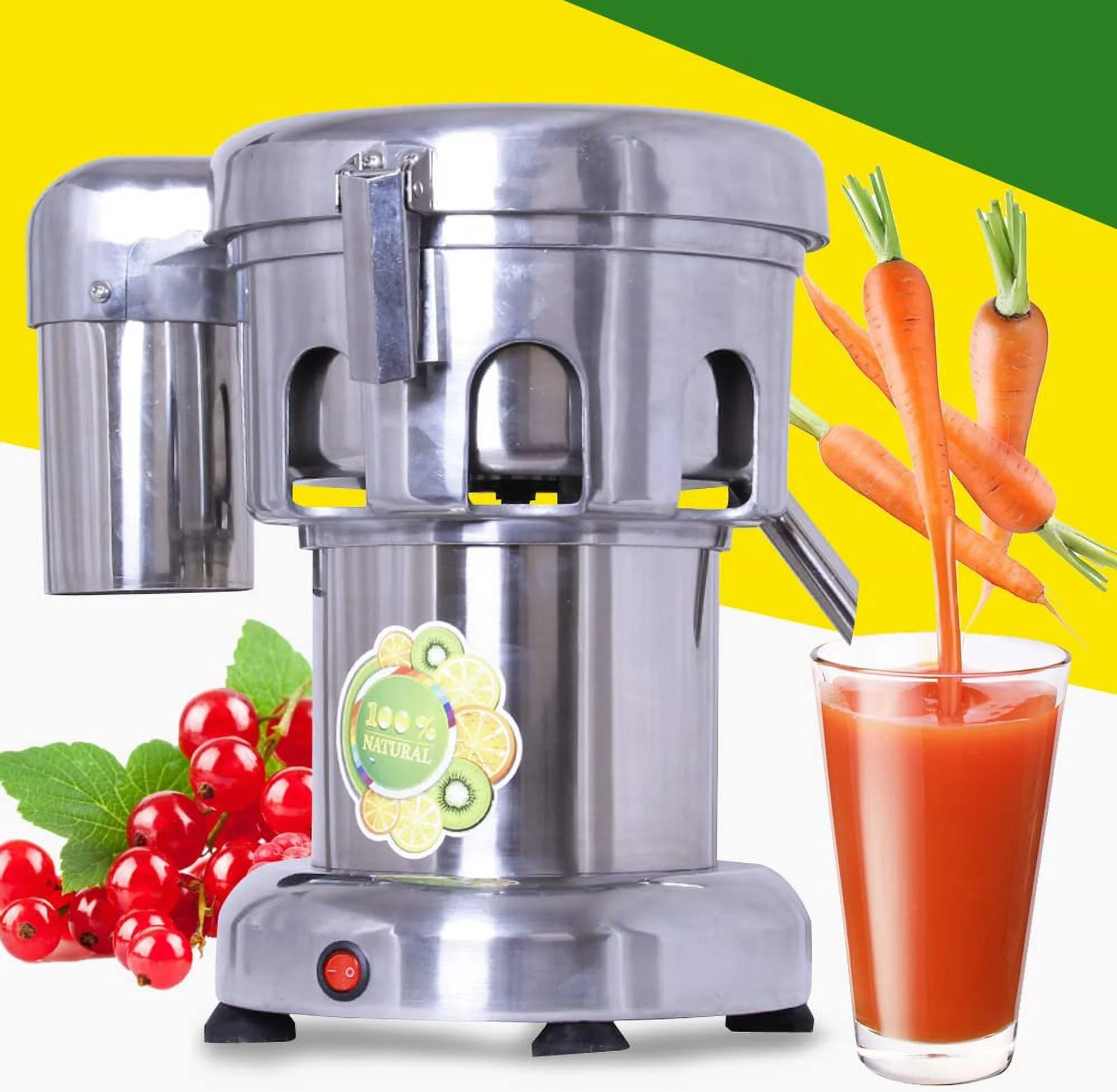 Anqidi Commercial Juice Extractor Stainless Steel Heavy Duty Centrifugal Juicer Fruit Vegetable Juice Maker Electric Squeezer 370W