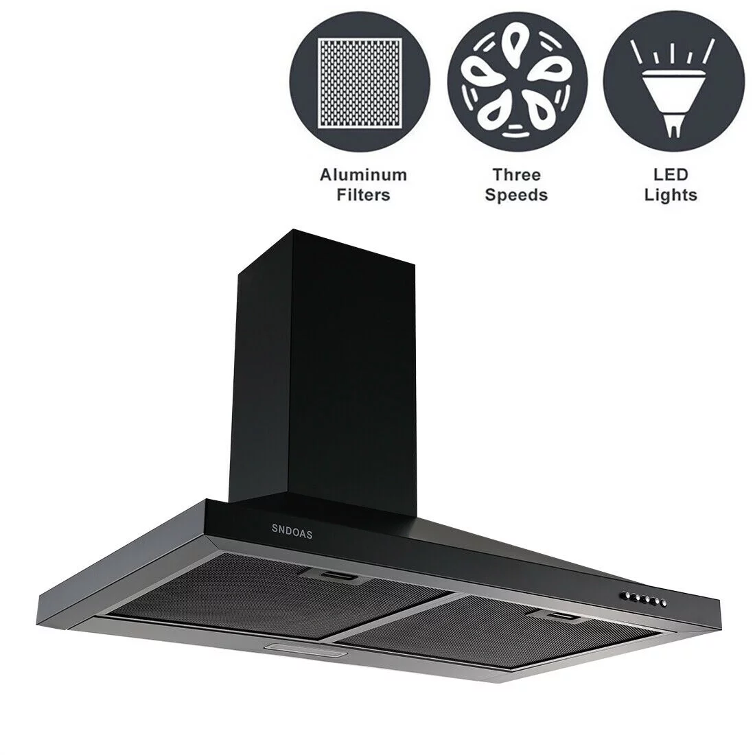 30 inch Stainless Steel Wall Mount Range Hood 350 Cfm Cooking Stove Vented LED Lamp