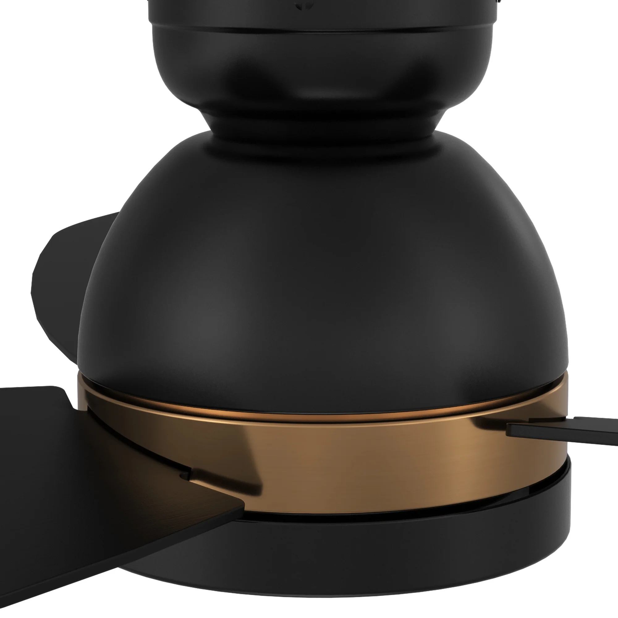 52' Black and Gold Voice Control Smart Flush Mount Ceiling Fan with Remote Control and Dim Light