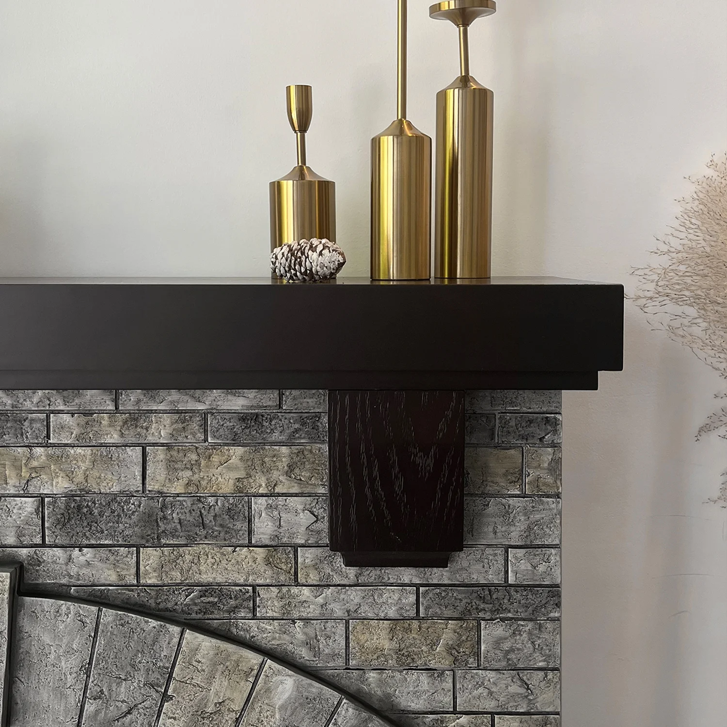 Cloud Mountain 45' Electric Fireplace with Mantel Infrared Freestanding, Gray Stone