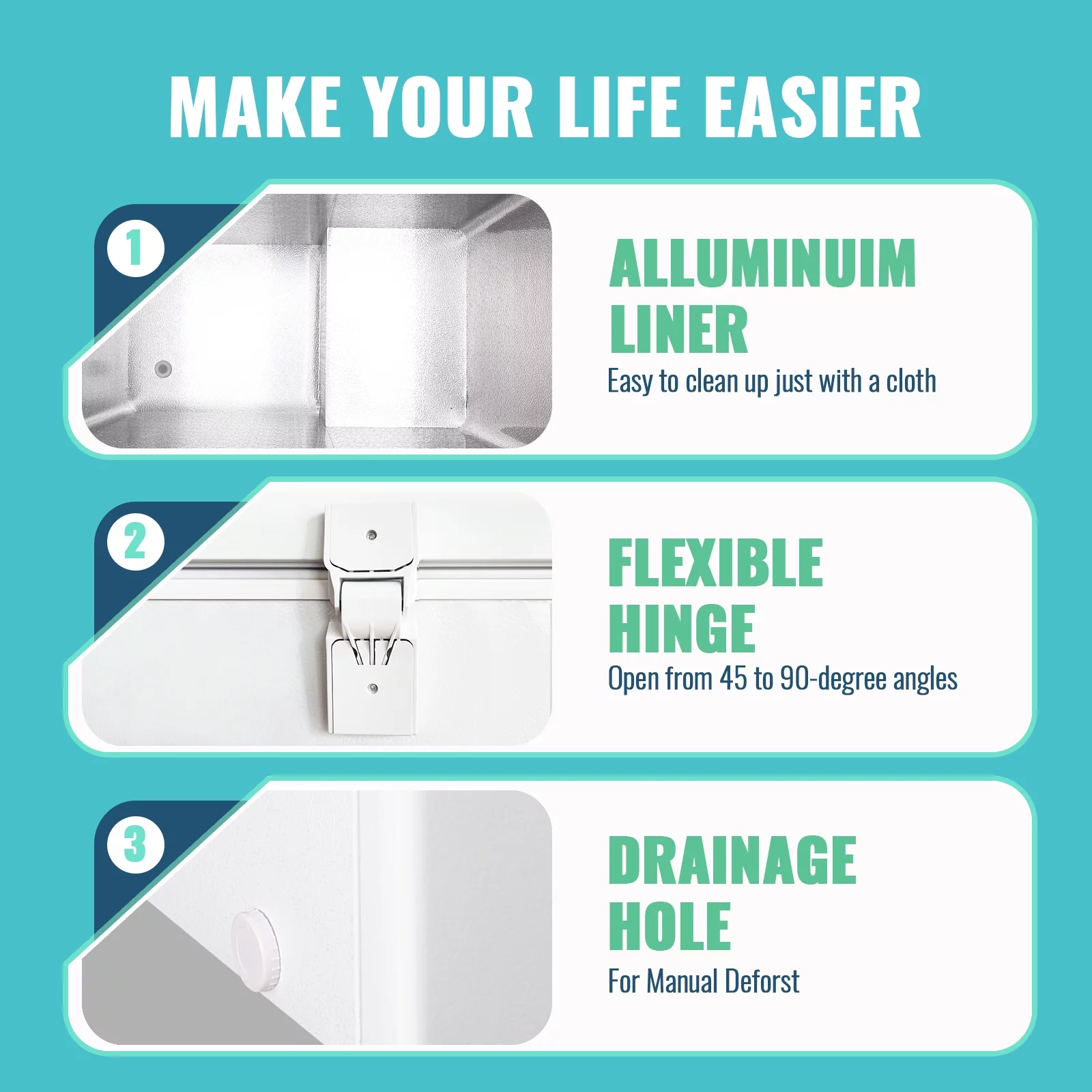 Chest Freezer 4.0 CU.FT DEMULLER Compact Deep Freezer with Electronic Temperature Control 79-White