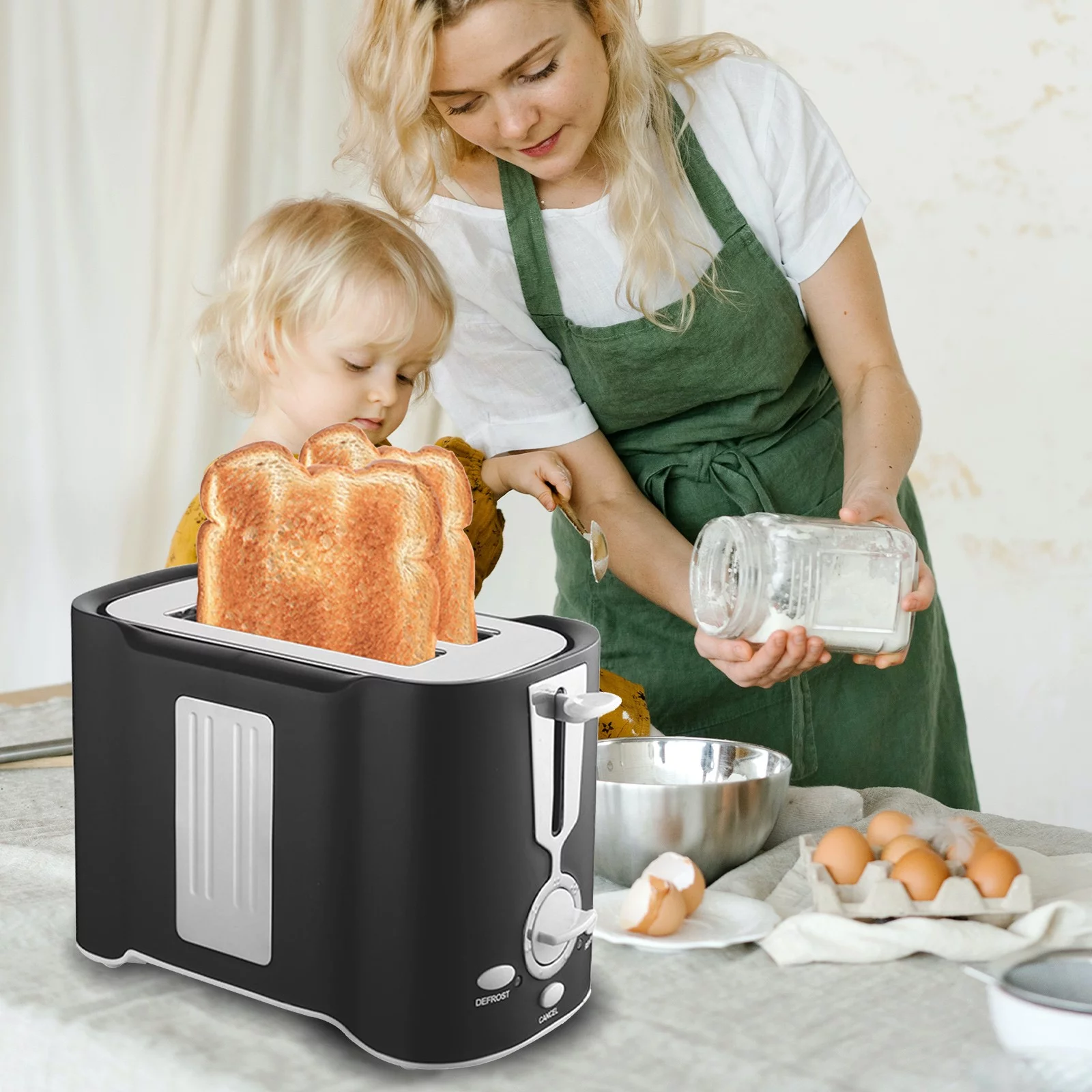 Clearance! Nomeni Bread Machine Sandwich Breakfast Machine Household Small Bread Machine Xiduoshi Mini Bread Machine Kitchen Gadgets Black