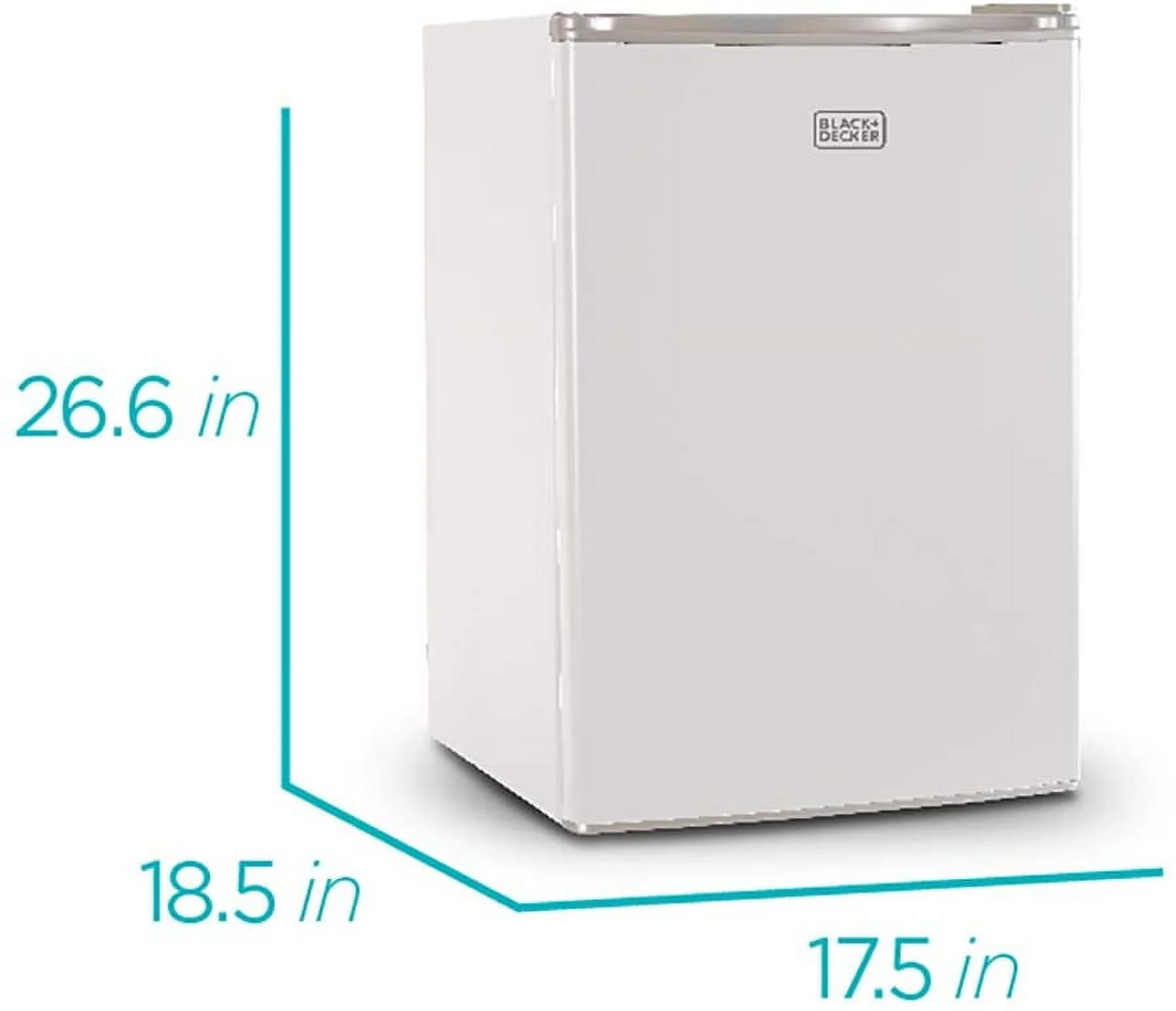 Black+Decker BCRK25W 2.5 Cubic-ft Refrigerator/Freezer (White) - 2.50 ft3 - Reversible - White