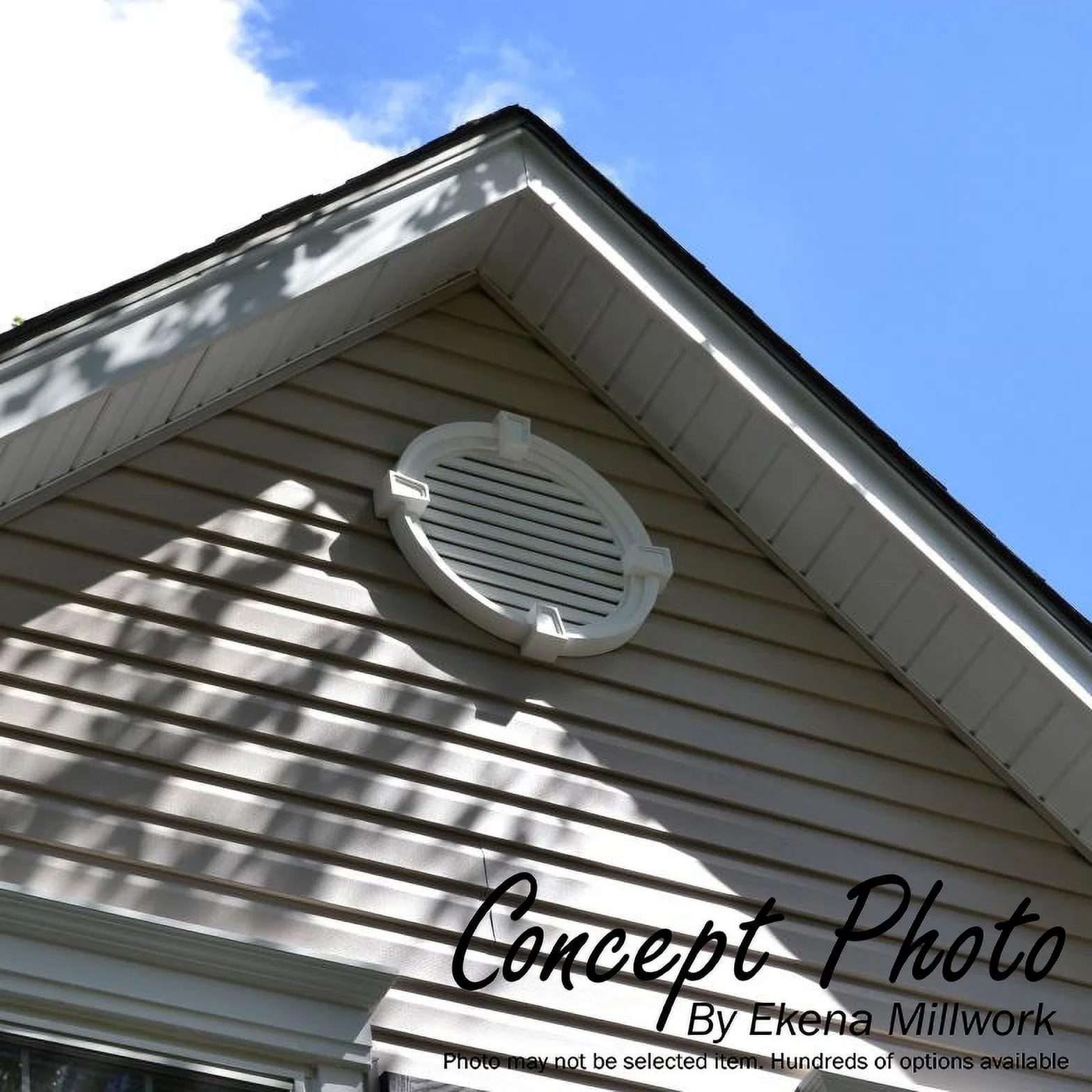 15'W x 16'H Rectangle Urethane Gable Vent Louver, Non-Functional