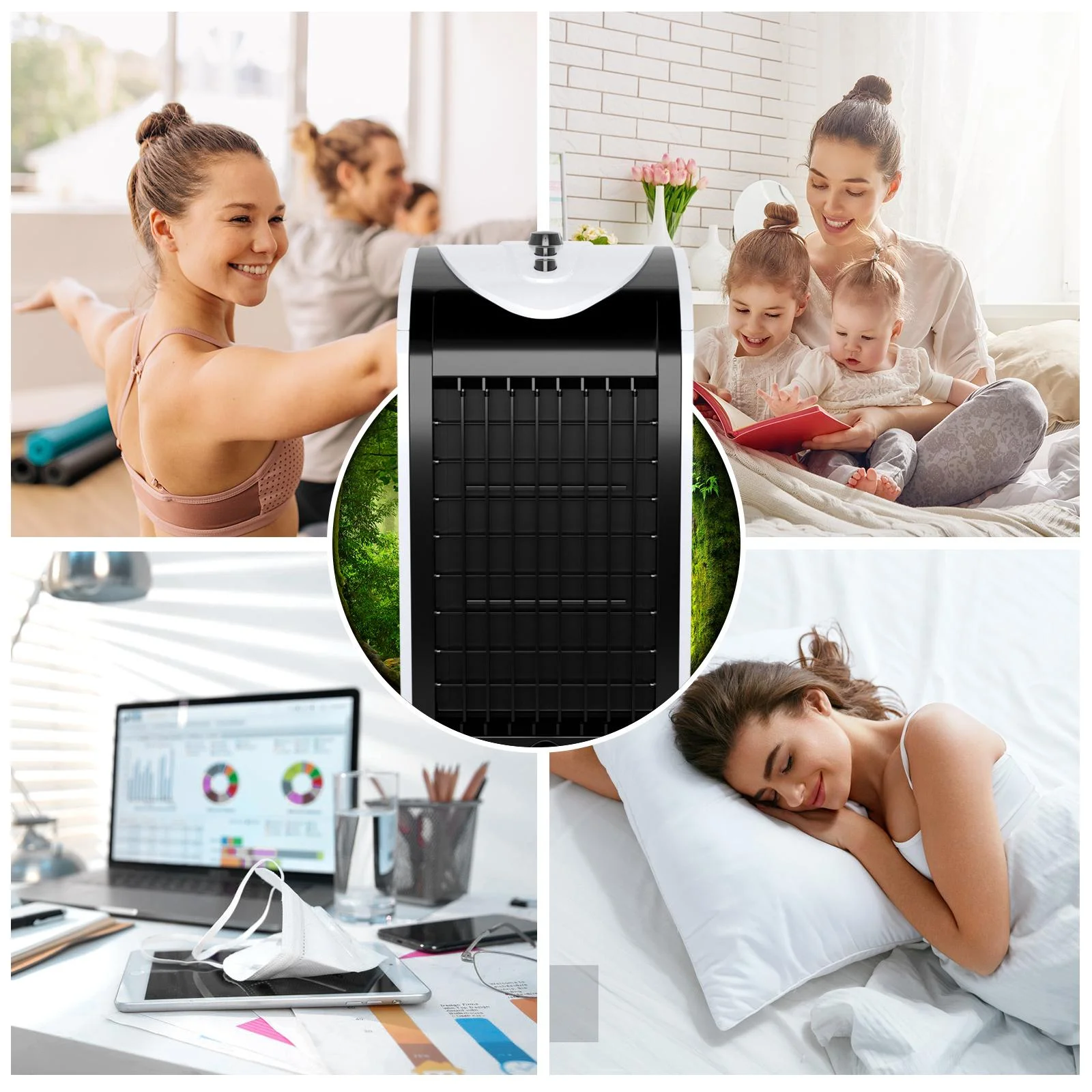 Giantex Evaporative Air Cooler, Portable Cooling Fan w/Humidifier for Home Office Dorms