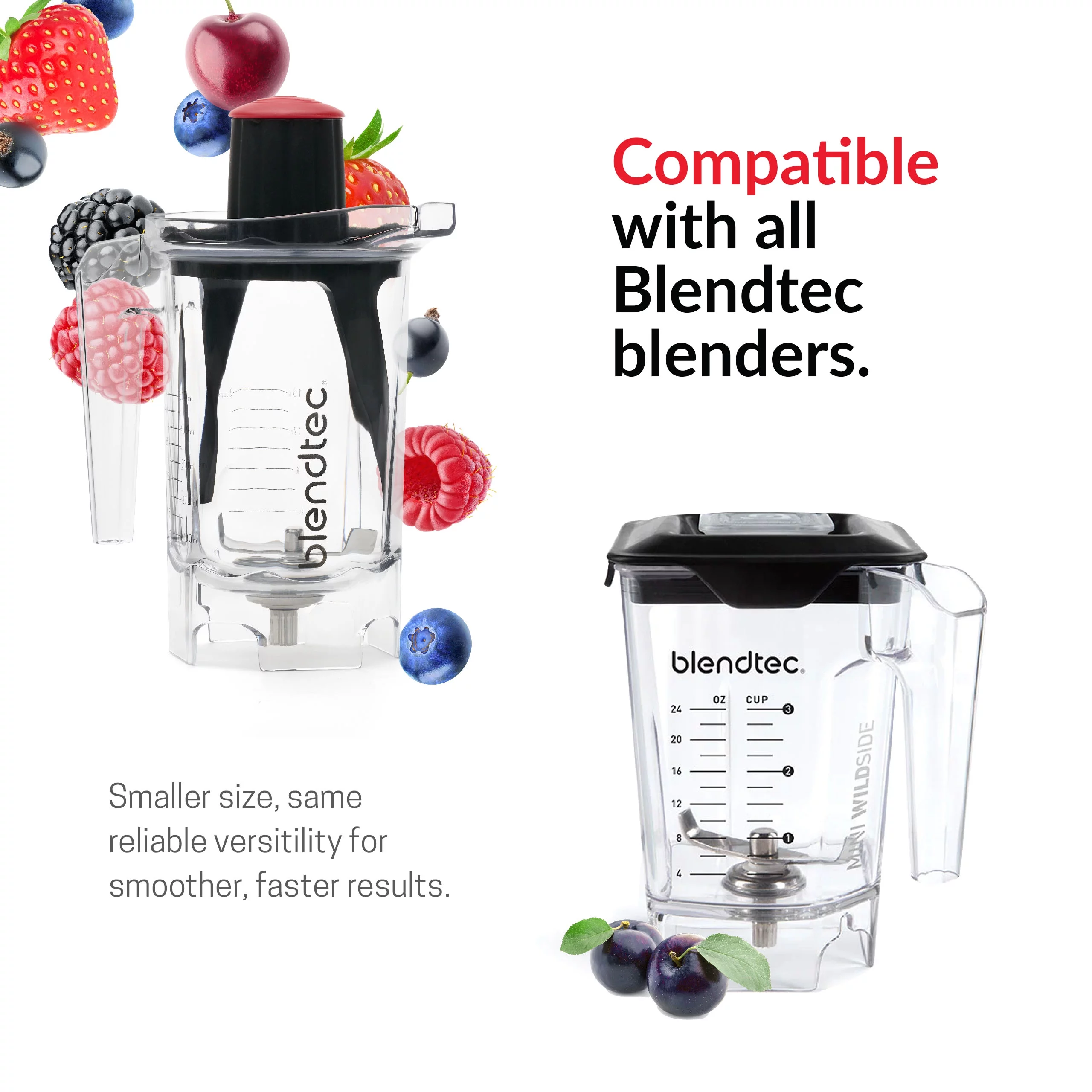 Blendtec 46 oz Mini WildSide+ and 37 oz Twister Bundle - Blender Jars Compatible with Blendtec Blenders
