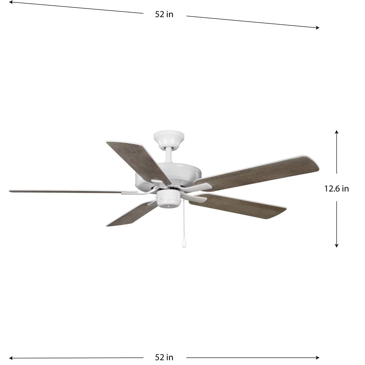 AirPro 52 in. White 5-Blade AC Motor Transitional Ceiling Fan