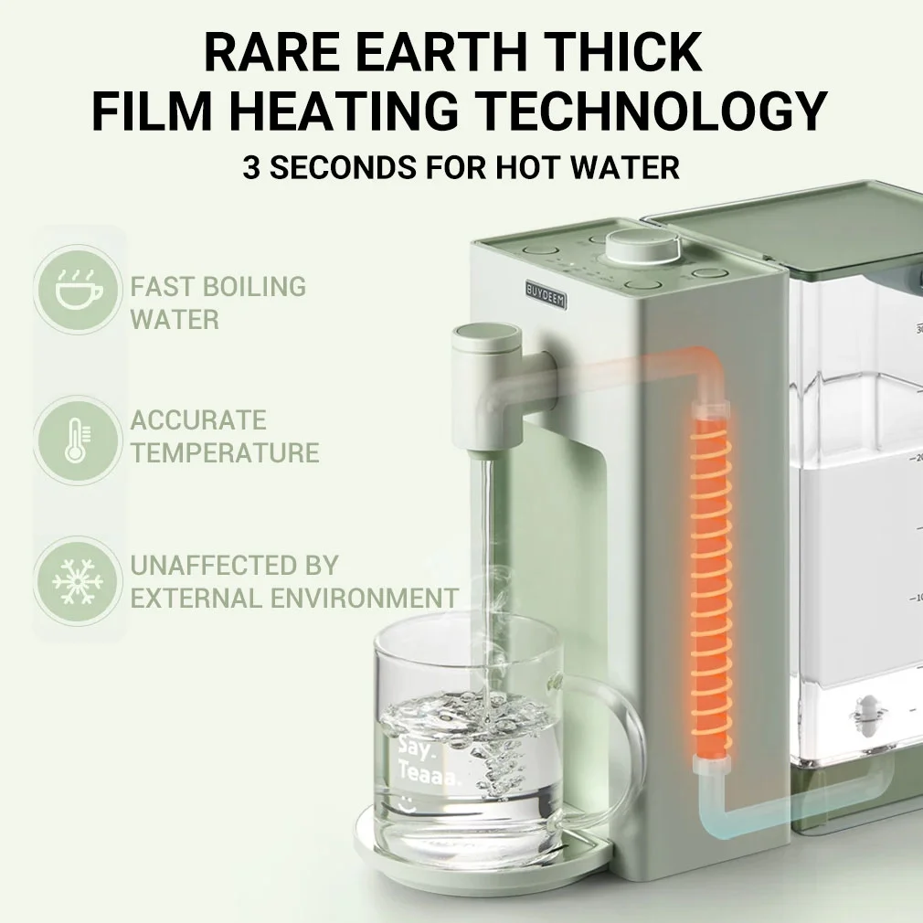 BUYDEEM S9013 Instant Hot Water Dispenser, Countertop Water Boiler & Warmer for Tea, Coffee and Baby Formula, Adjustable 8 Temperatures & 5 Water Outputs, 3L Water Tank(102oz), Green��