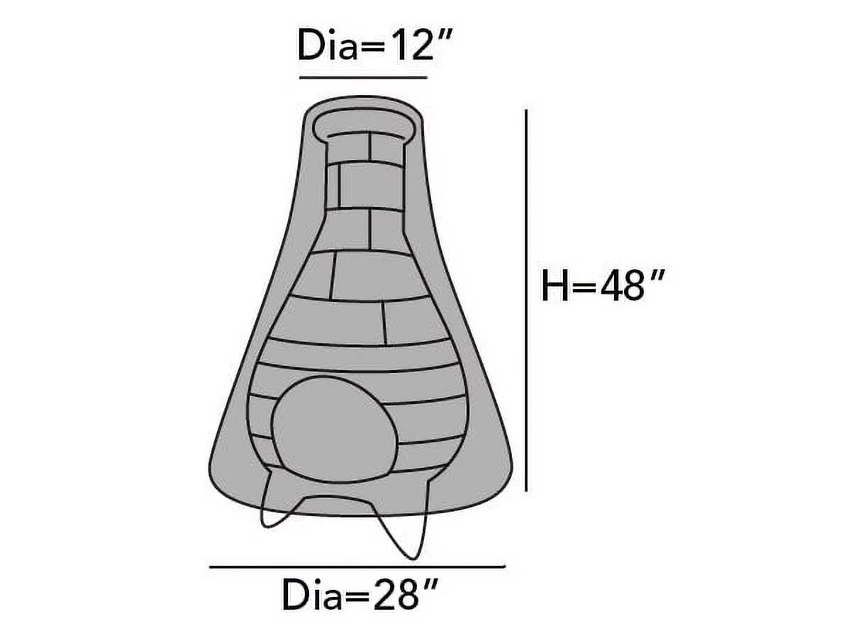 Covermates Chiminea Cover - Heavy-Duty Polyester, Weather Resistant, Drawcord Hem, Grill and Heating, 28DIAMETER x 48H, Ripstop Black