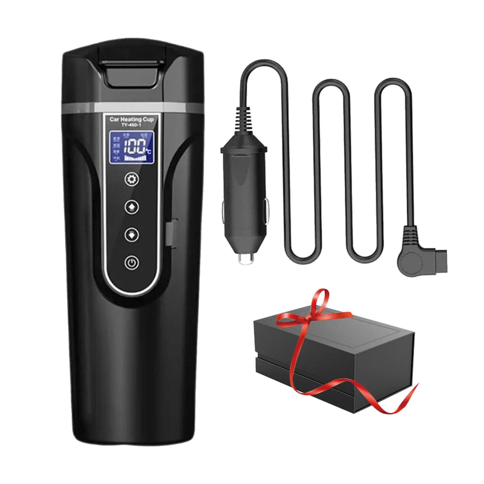 Colcolo 24V/12V Car Traveling Kettle Car Heating Cup Adjustable Temps Travel Coffee Mug Electric Kettle for Vehicles Auto Car Drivers black