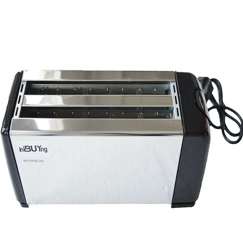 INTBUYING Four-Compartment Pop-up Toaster Vtodos Marine toaster Bread Machine Stainless Steel Home 110V 60HZ