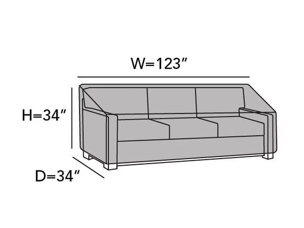 Covermates Outdoor Sofa Loveseat Cover - Water Resistant Polyester, Drawcord Hem, Mesh Vents, Seating and Chair Covers, 123W x 34D x 34H, Khaki