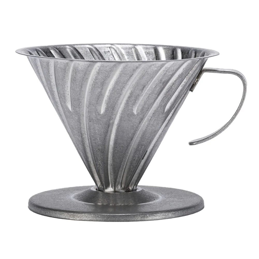 Gerich Stainless Steel 600ML Pour Over Dripper Home Filter Coffee Maker Pot Set Silver