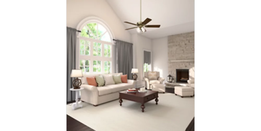 Hunter Studio Series 52 Inch Indoor Ceiling Fan w/ 4 LED Lights, Brushed Nickel