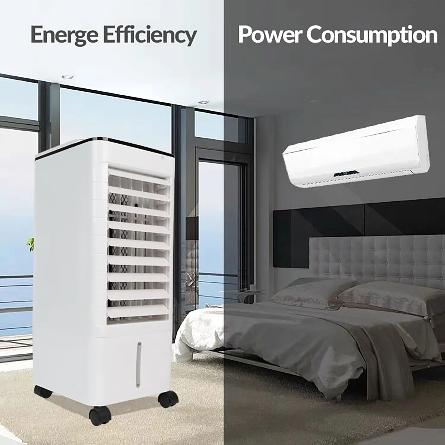 Caynel 3-in-1 Evaporative Portable Air Cooler Fan/ Humidifier with 12H Timer& Remote Control, 110v