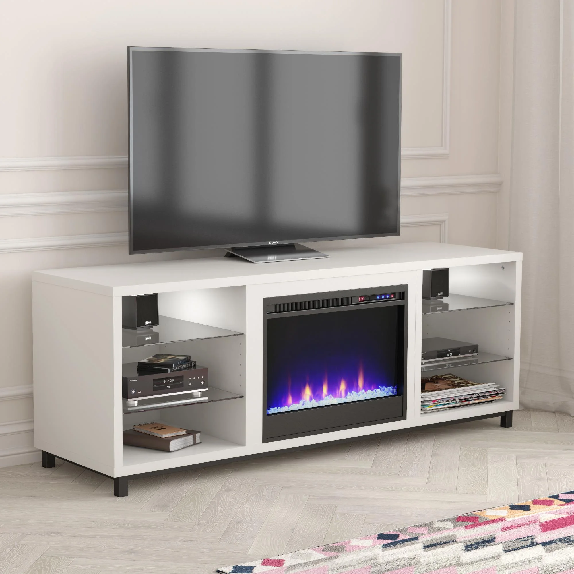CosmoLiving by Cosmopolitan Westchester Fireplace TV Stand for TVs up to 65