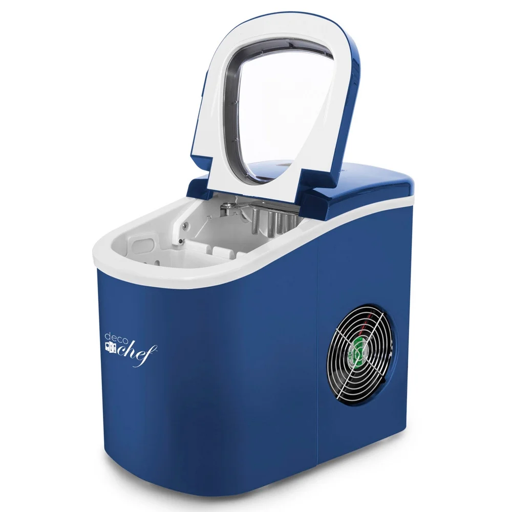 Deco Chef IMBLU Compact Electric Ice Maker Blue Bundle with 1 Year Extended Protection Plan