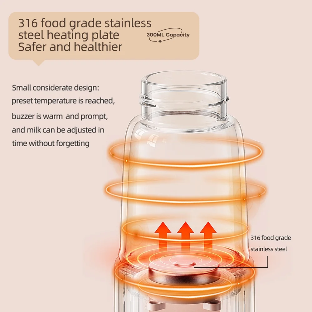 Carevas Electric Kettle,Kettle Car Outdoor Portable Water Battery Wireless Instant Temperature Built-in Battery HUIOP Warmer Baby 300ml Wireless Instant Water Precise Temperature Built-in QISUO
