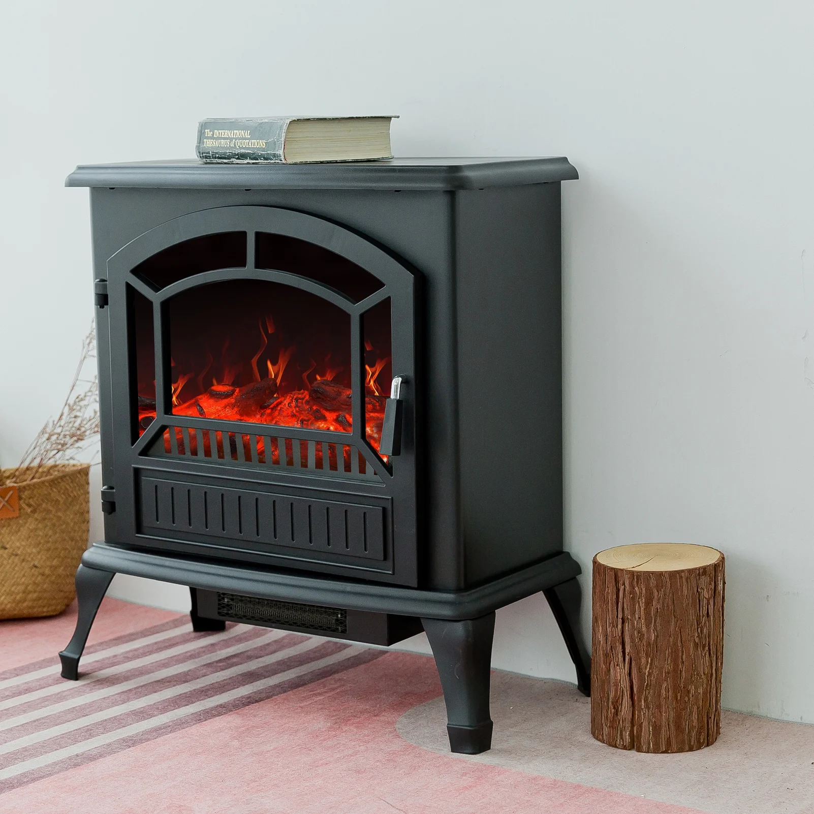 C-Hopetree Freestanding Electric Fireplace, 25 inch Tall