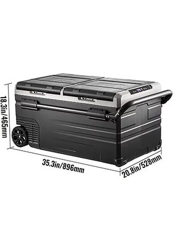 BENTISM 100Qt Portable Car Freezer 95L Refrigerator 12/24V Camping Fridge Freezer
