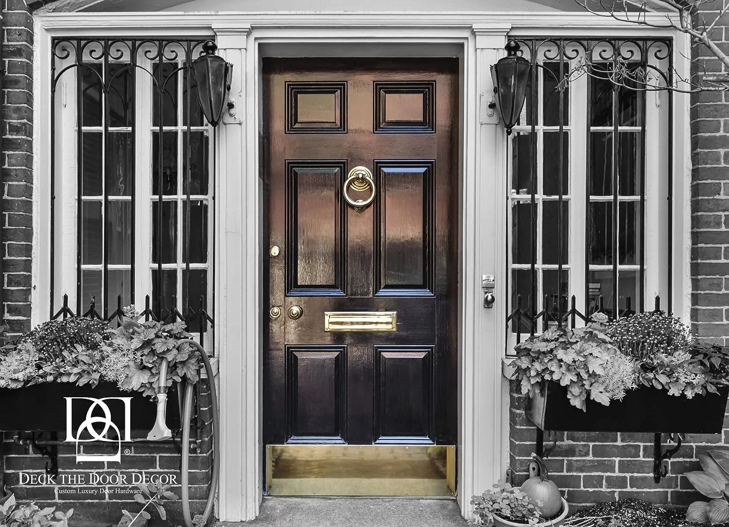 Deck the Door Decor | Door Kick Plate - Anodized Aluminum - Industrial Self-Adhesive Mount (8x30