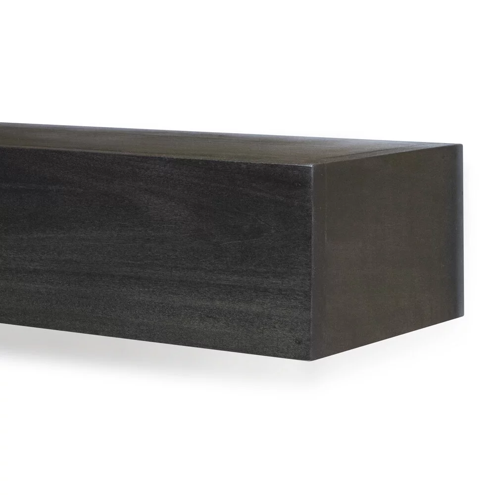 60' L x 5.5' H x 6.25' L Modern Farmhouse Midnight Black Fireplace Mantel