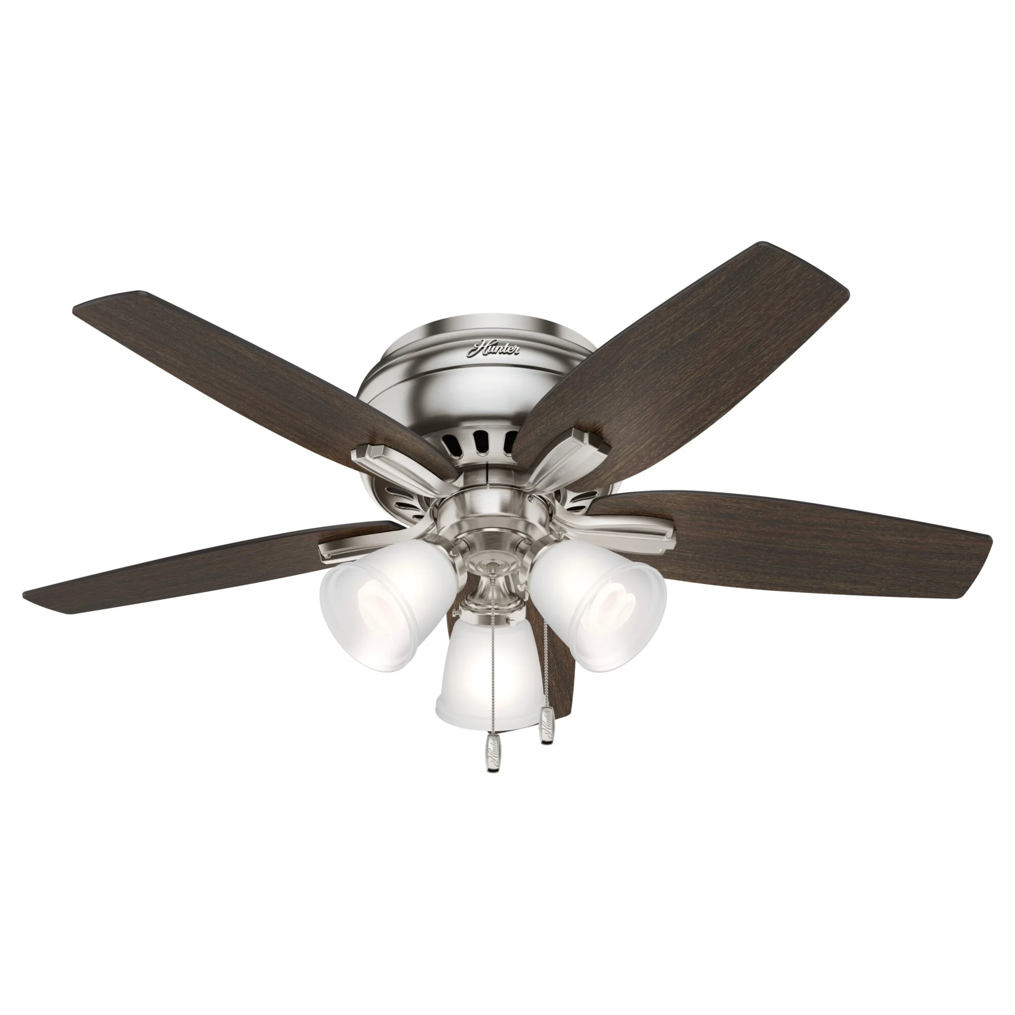 HUNTER - 52393 - Hunter 42 inch Newsome Matte Black Low Profile Ceiling Fan with LED Light Kit and Pull Chain
