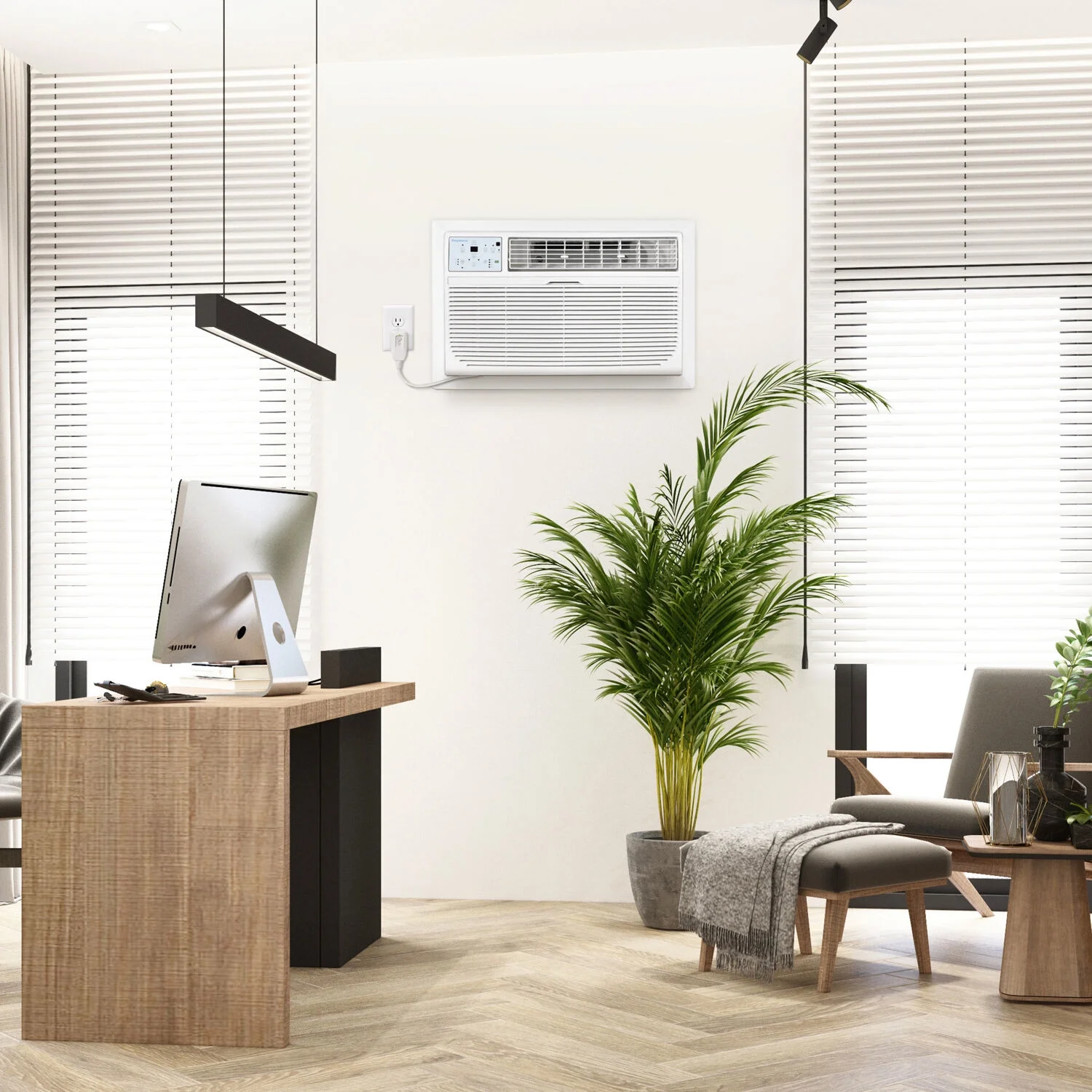 Keystone 8,000 BTU 350 Sq. ft. Through-the-Wall Air Conditioner, White KSTAT08-1D